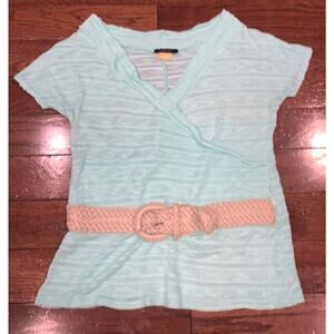 Deb Y2K Mint Wrap Top Braided Belt 2000s Mallcore Soft Girl S‎